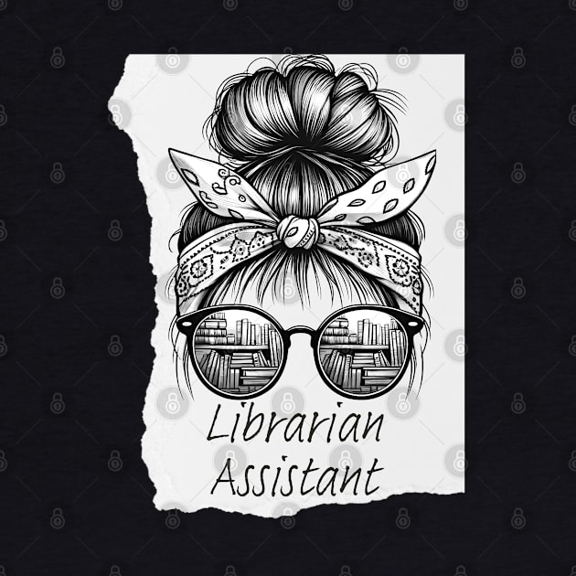 Librarian Assistant messy bandana design by Apparels2022